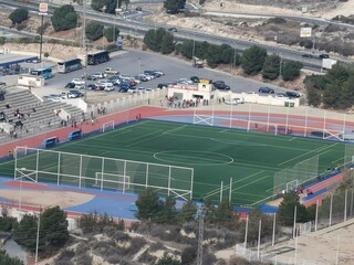 football pitch, handball, athletics, sports centre