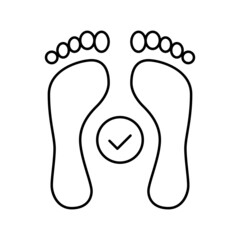 health feet print line icon vector illustration