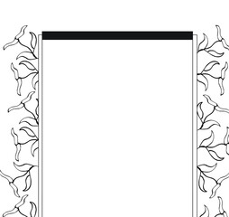 Black and white Frame with Leaves