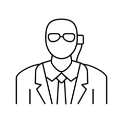private security line icon vector illustration
