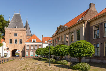 Naklejka premium Koornmarktspoort, city gate in the hanseatic city of Kampen in the province of Overijssel, the Netherlands