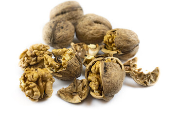 isolated image of walnuts close-up 