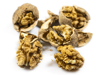  isolated image of walnuts on white background