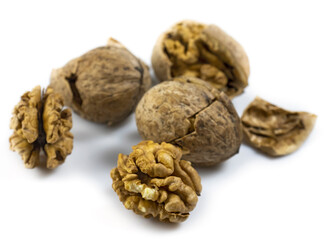  isolated image of walnuts on white background