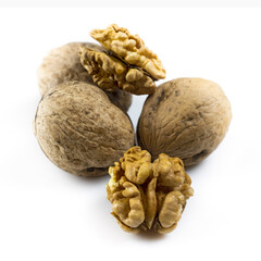  isolated image of walnuts on white background