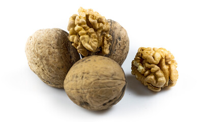 isolated image of walnuts on white background