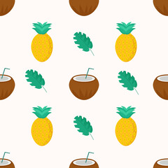 Coconut and pineapple pattern for use in web design