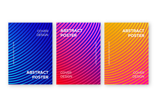Set of abstract colourful covers. Colorful abstract background with gradient texture for cover design.