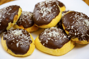  image of delicious chocolate cookie close-up