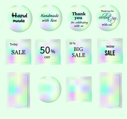Vector modern set for sale banners design.Discount promotion template and sticers.Eps10