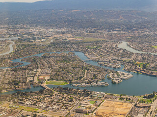 Aerial view of the Foster City and cityscape
