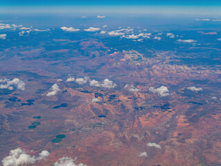 Aerial view of the landscape around the border of Arizona and Utah