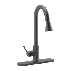 Illustration of the Water Tap, a Black Faucet for the Bathroom, or Kitchen Mixer on a White