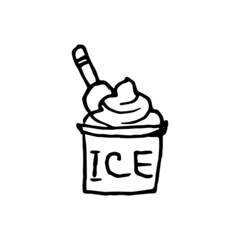 Ice Cream linear vector illustration