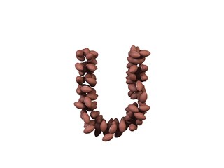 American Football Themed Font Letter U