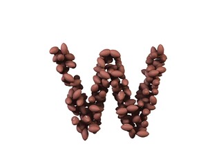 American Football Themed Font Letter W