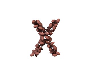 American Football Themed Font Letter X