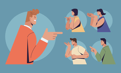 five persons indexing characters