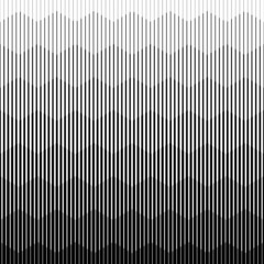 Geometric seamless border. Gradient pattern. Halftone linear texture. Abstract line gradation for design prints. Modern intricate lattice. Black simple patern on white background. Vector illustration