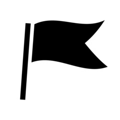 Fluttering flag silhouette icon. Vector.