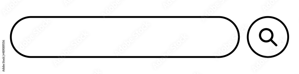 Poster simple search bar and magnifying glass search button. text entry field. web search. editable vectors