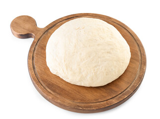 Raw dough on white background