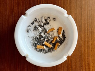 cigarette butts in ashtray