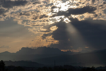 Montserrat mountain silhouette