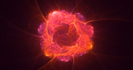 3D rendering abstract fractal light background