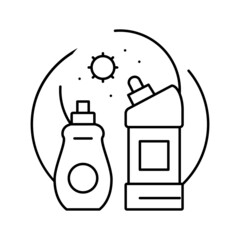 consumer chemicals line icon vector illustration