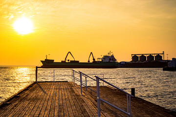 Kalmar harbor in Sweden, seen in sunset © StellaSalander