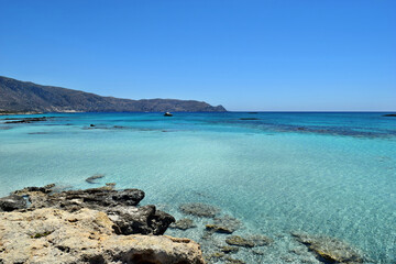 View on the tropical beach with an amazing turquoise water