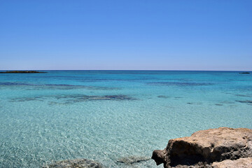View on the tropical beach with an amazing turquoise water