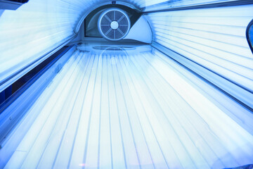 Modern sunbed in beauty salon