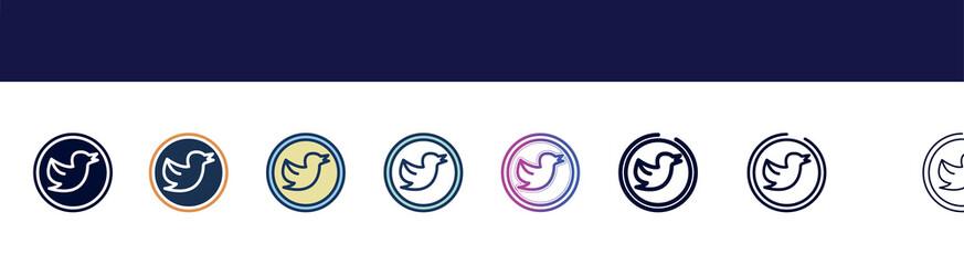 icon in 8 styles. line, filled, glyph, thin outline, colorful, stroke and gradient styles, vector sign. symbol, logo illustration. different style icons