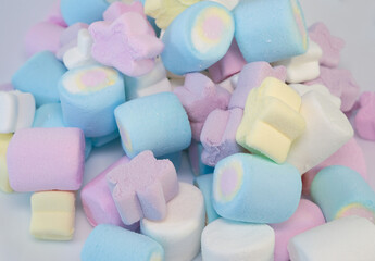 Types of colored marshmallow rotating