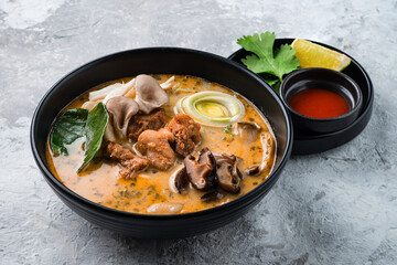 Tom Kha Gai Soup, Traditional thai asian spicy coconut milk soup