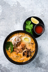 Traditional thai asian spicy coconut milk soup