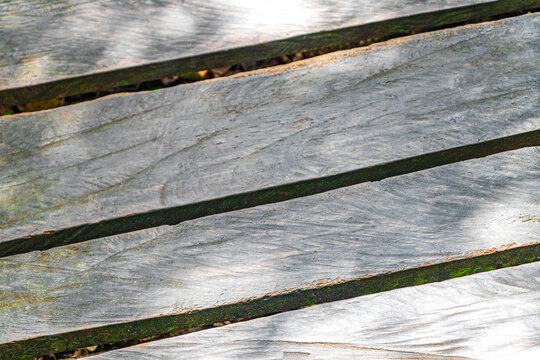 Texture and pattern slats wooden walking trails Sian Kaan Mexico.