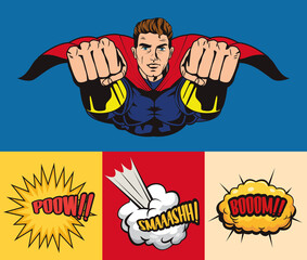 pop art style four icons