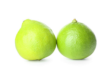 Fresh bergamot fruits isolated on white background