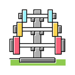 barbell rack color icon vector illustration