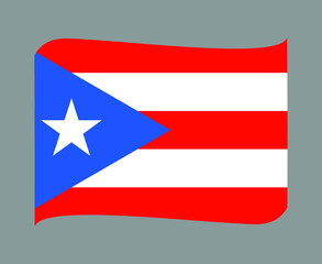 Puerto Rico Flag National North America Emblem Ribbon Icon Vector Illustration Abstract Design Element