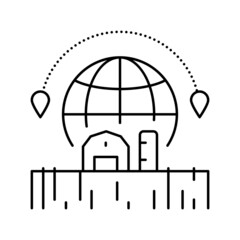 farm tourism line icon vector illustration