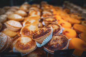 sweets pastries from the bakery in lisbon portugal city 