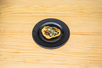 Taco dough already published on another occasion · beef tongue · beef steaks · carrot · onion · garlic · celery stalk · Salt, pepper