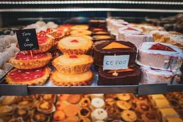 sweets pastries from the bakery in lisbon portugal city 