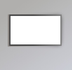 Mockup frame wall decor template fon grey wall