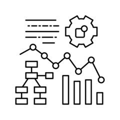 planning strategy erp line icon vector illustration