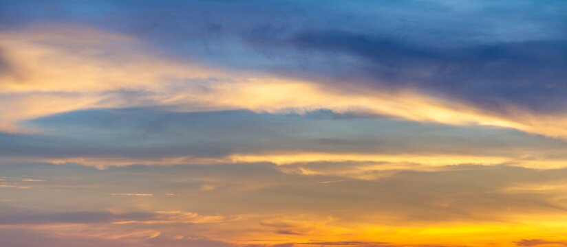Arizona sunset sky with soft clouds.